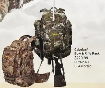 Bass Pro Cabela's bow & rifle pack offer