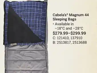 Bass Pro Cabela's magnum 44 sleeping bags offer