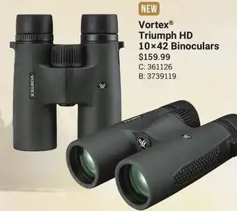 Bass Pro Vortex triumph hd 10×42 binoculars offer
