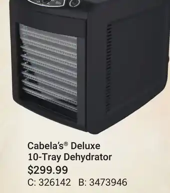 Bass Pro Cabela's deluxe 10-tray dehydrator offer