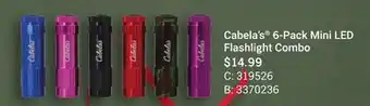 Bass Pro Cabela's 6-pack mini led flashlight combo offer