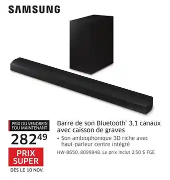 The Source Barre de son bluetooth 3,1 canaux avec caisson de graves samsung offer