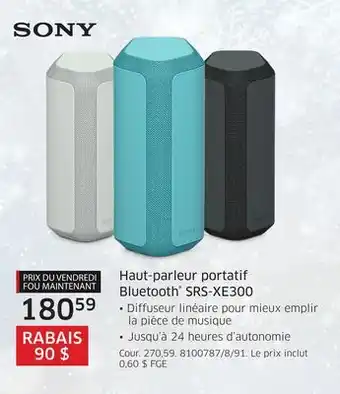The Source Haut-parleur portatif bluetooth srs-xe300 sony offer