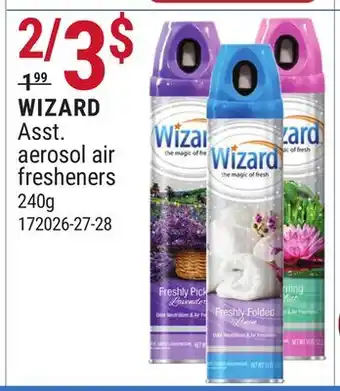 Rossy Wizard asst. aerosol air fresheners offer