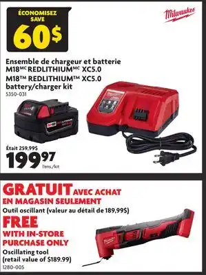Home Hardware M18tm redlithiumtm xc5.0 battery/charger kit offer