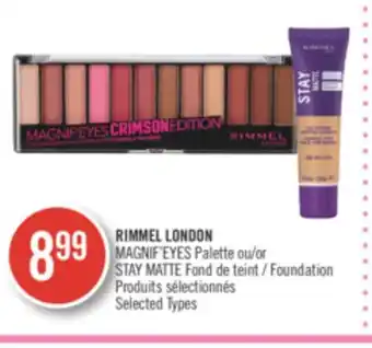 Pharmaprix Rimmel london magnif eyes palette or stay matte foundation offer