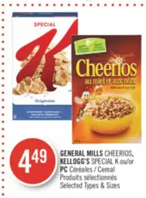 Pharmaprix General mills cheerios kellogg's special k or pc cereal offer