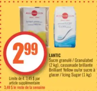 Pharmaprix Lantic granulated (2 kg), brilliant yellow or icing sugar (1 kg) offer