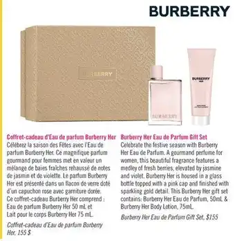 Pharmaprix Burberry her eau de parfum gift set offer