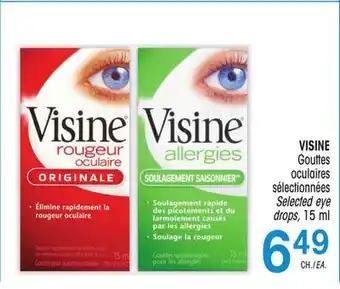 Uniprix Visine gouttes oculaires sélectionnées/selected eye drops offer