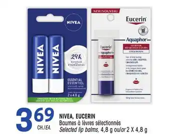 Uniprix Nivea, eucerin baumes à lèvres sélectionnés/selected lip balms offer