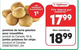 Wholesale Club Pommes de terre géantes pour croustilles, 50 lb offer