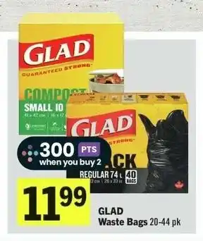 IGA GLAD Waste Bags 20-44 pk offer