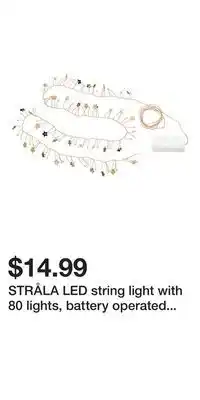 IKEA Stråla led string light with 80 lights, battery operated star/gold-colour offer