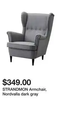 IKEA Strandmon armchair, nordvalla dark gray offer