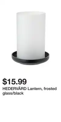 IKEA Hedervärd lantern, frosted glass/black offer