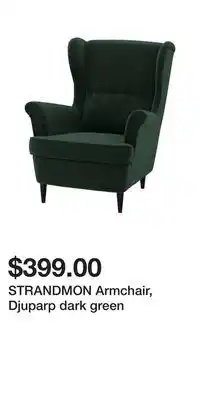 IKEA Strandmon armchair, djuparp dark green offer