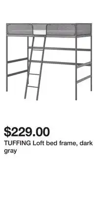 IKEA Tuffing loft bed frame, dark gray offer