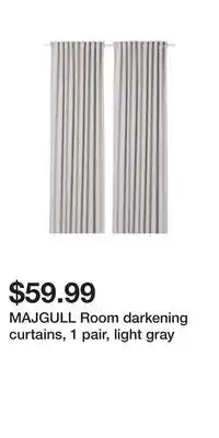IKEA Majgull room darkening curtains, 1 pair, light gray offer