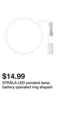IKEA Stråla led pendant lamp, battery operated ring shaped offer