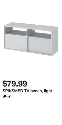 IKEA Spiksmed tv bench, light gray offer
