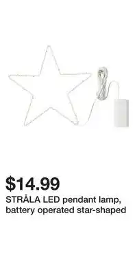 IKEA Stråla led pendant lamp, battery operated star-shaped offer