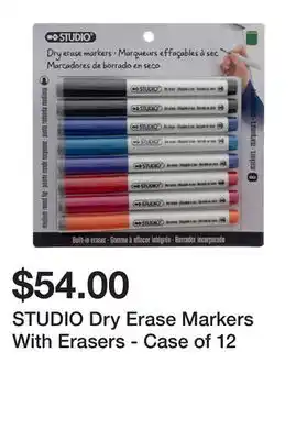 Dollarama Studio dry erase markers with erasers - case of 12 offer