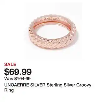 TSC Stores Unoaerre silver sterling silver groovy ring offer
