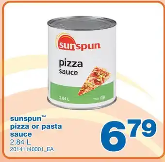 Wholesale Club Sunspun pizza or pasta sauce, 2.84l offer