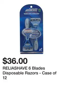 Dollarama Reliashave 6 blades disposable razors - case of 12 offer