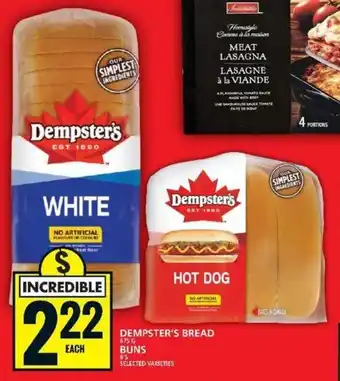 Food Basics DEMPSTER'S BREAD 675G, BUNS 8's offer