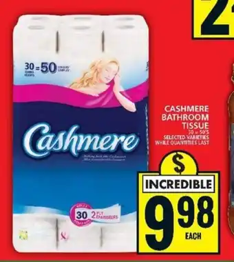 Food Basics CASHMERE BATHROOM TISSUE 30-50's offer