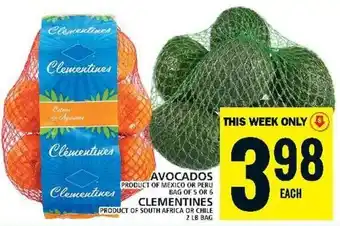 Food Basics AVOCADOS, CLEMENTINES offer