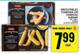 Food Basics IRRESISTIBLES TEMPURA OR TORPEDO SHRIMP offer