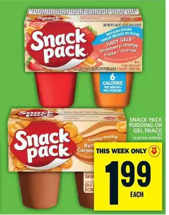 Food Basics SNACK PACK PUDDING OR GEL SNACK offer