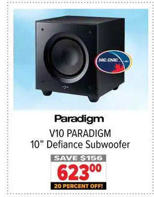 2001 Audio Video Paradigm 10 defiance subwoofer offer