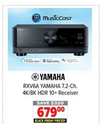 2001 Audio Video Yamaha 7.2-ch. 4k/8k hdr 10+ receiver offer
