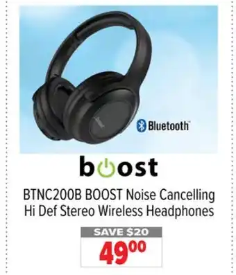 2001 Audio Video Boost noise cancelling hi def stereo wireless headphones offer