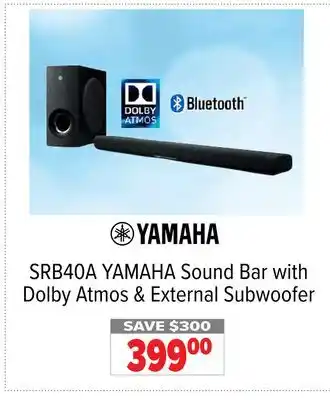 2001 Audio Video Yamaha sound bar with dolby atmos & external subwoofer offer