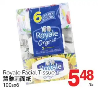 T&T Supermarket Royale facial tissue, 100sx6 offer