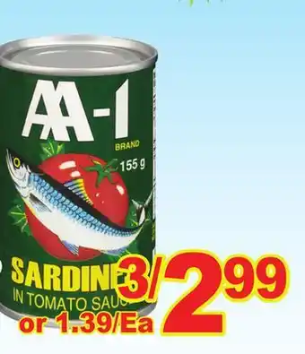 T&T Supermarket Aa-1 sardines in tomato sauce, 155g offer