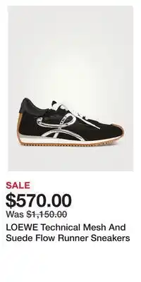 Holt Renfrew Loewe technical mesh and suede flow runner sneakers offer