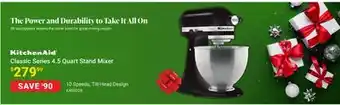 Visions Electronics Kitchenaid classic series 4.5 quart stand mixer offer