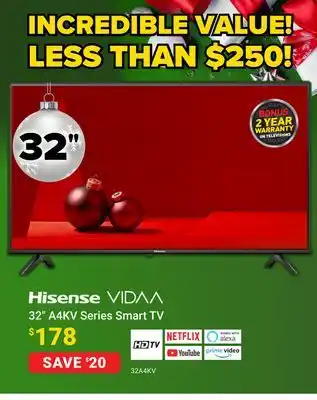Visions Electronics Hisense 32 a4kv series smart tv offer