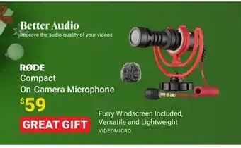 Visions Electronics Rode compact on-camera microphone offer