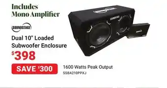 Visions Electronics Soundstage dual 10 loaded subwoofer enclosure offer