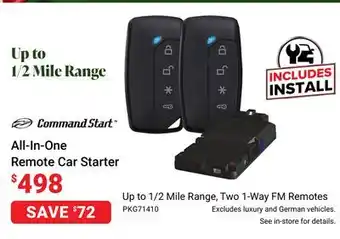 Visions Electronics Command start all-in-one remote car starter offer