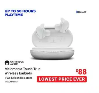 Visions Electronics Cambridge audio melomania touch true wireless earbuds offer