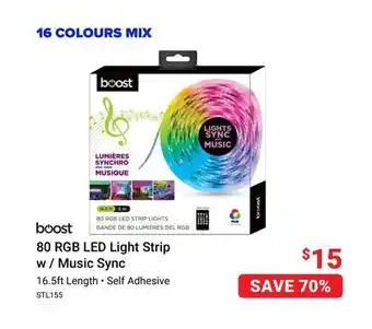 Visions Electronics Boost 80 rgb led light strip w / music sync offer