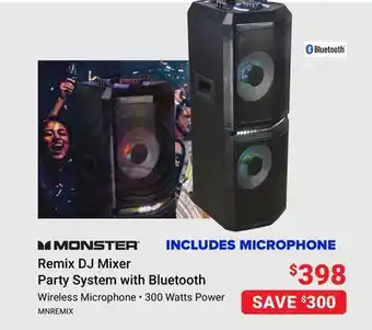 Visions Electronics Monster remix dj mixer party system with bluetooth offer